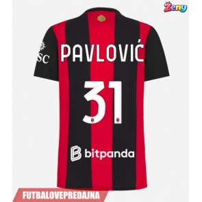 Lacne Ženy Futbalové dres AC Milan Strahinja Pavlovic #31 2026-27 Krátky Rukáv - Domáci